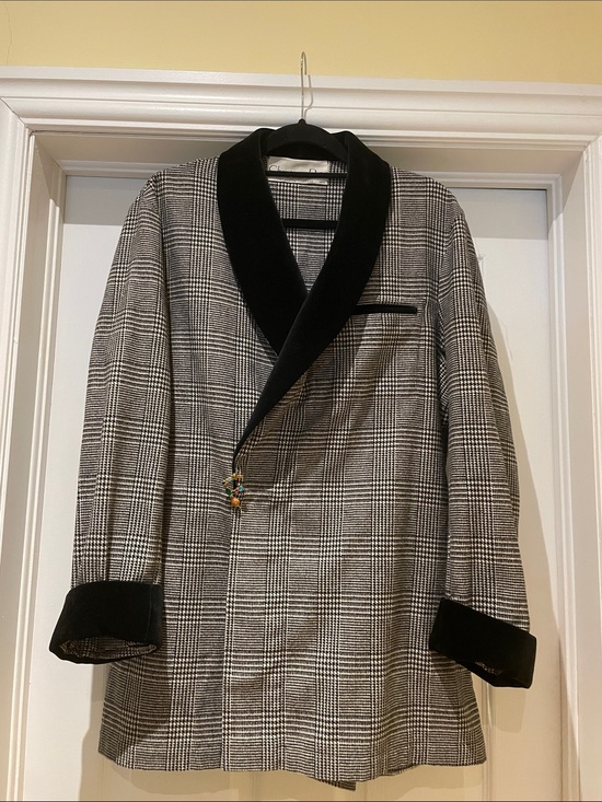 Dior Jackets & Blazers - Dior Archive Robe/ Blazer Black and White Glen Plaid Dark Academia Dandy